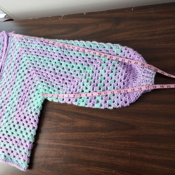 New Handmade Crochet Cardigan Open Front Sweater Premium Acrylic OS - Picture 8 of 16